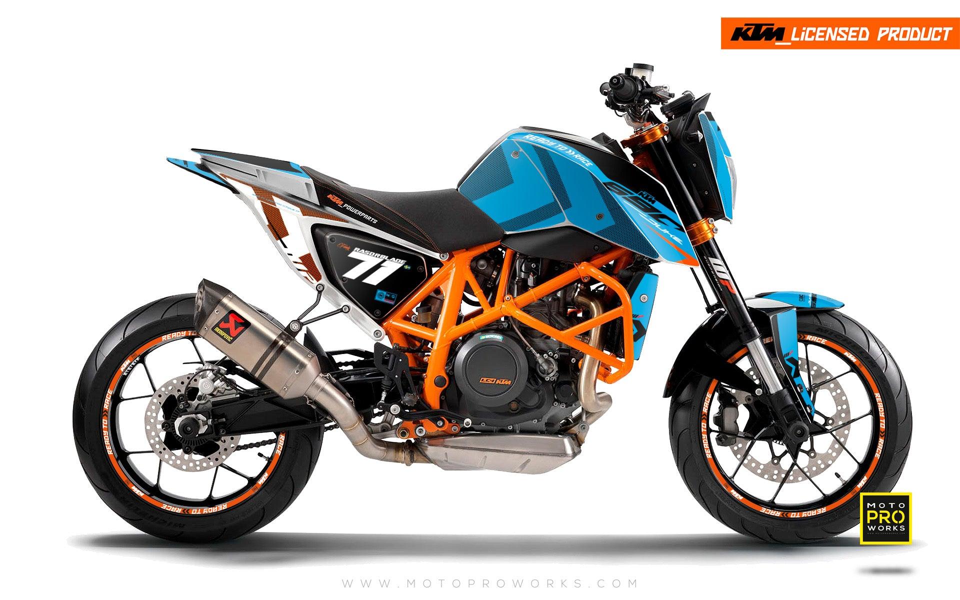 KTM 690 Duke GRAPHICS - "Rasorblade" (Blue) - MotoProWorks