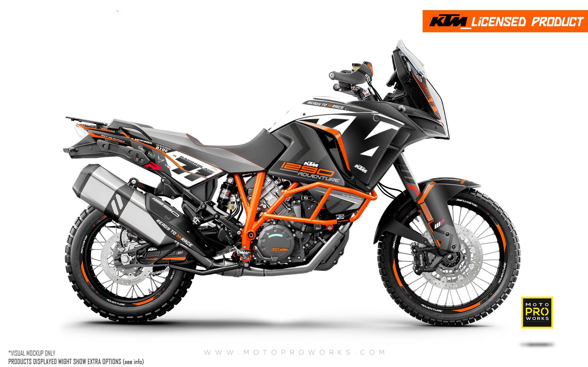 KTM 1290 Super Adventure GRAPHICS - "Rasorblade" (Black/Orange) - MotoProWorks
