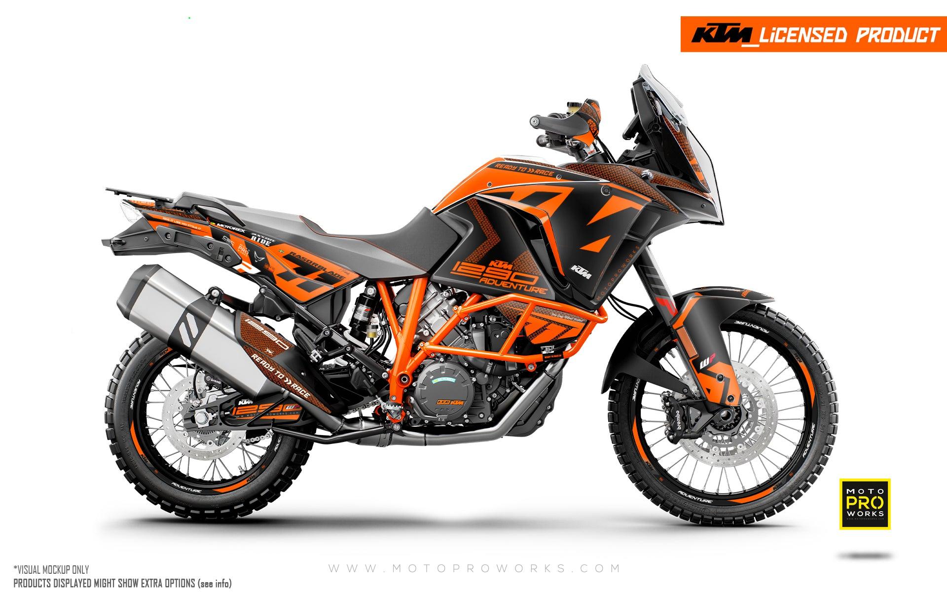 KTM 1290 Super Adventure GRAPHICS - "Rasorblade" (Orange) - MotoProWorks