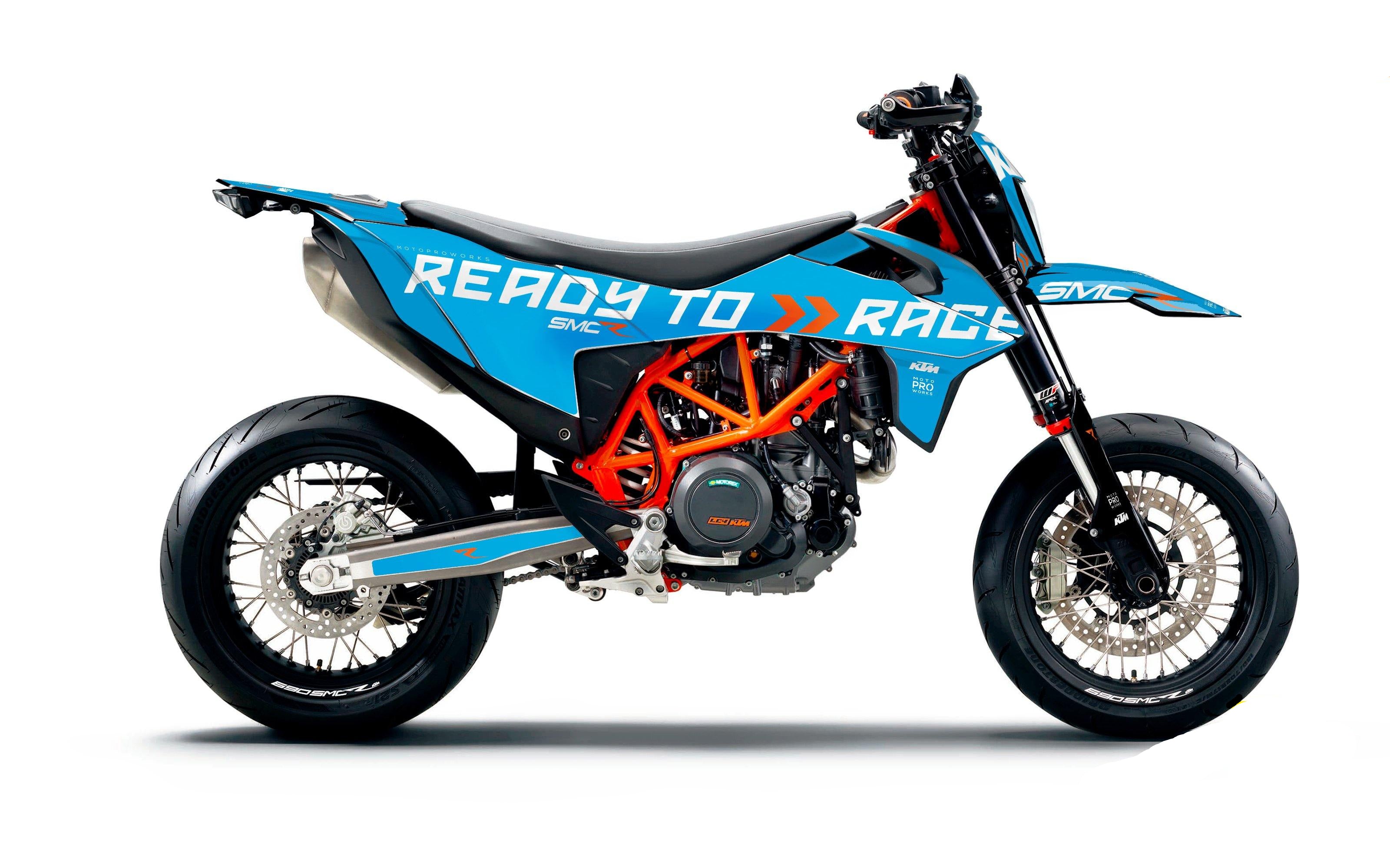 KTM GRAPHIC KIT - 690 SMC-R "Ready2Race" (Blue) - MotoProWorks | Decals and Bike Graphic kit