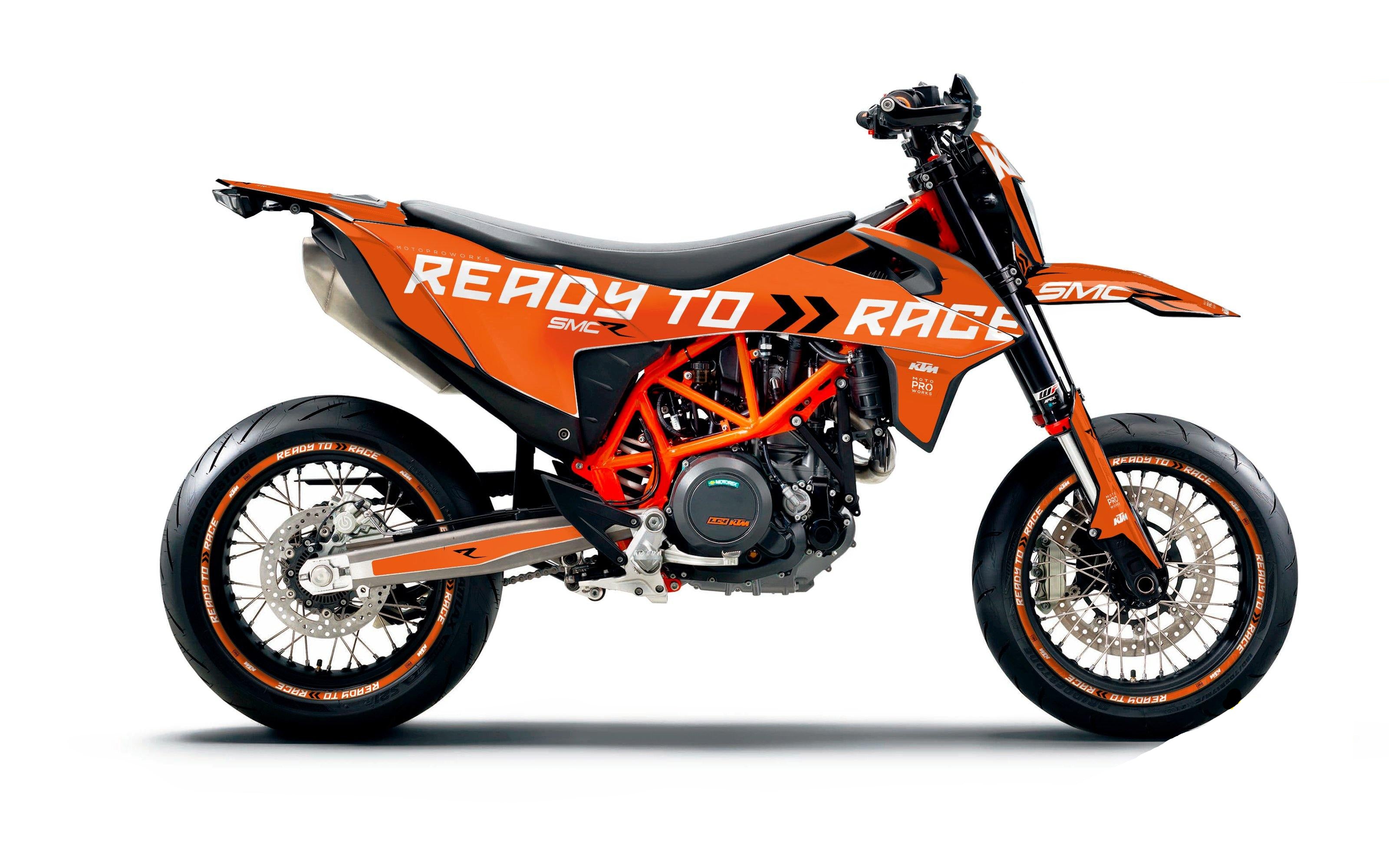 KTM GRAPHIC KIT - 690 SMC-R "Ready2Race" (Orange) - MotoProWorks | Decals and Bike Graphic kit