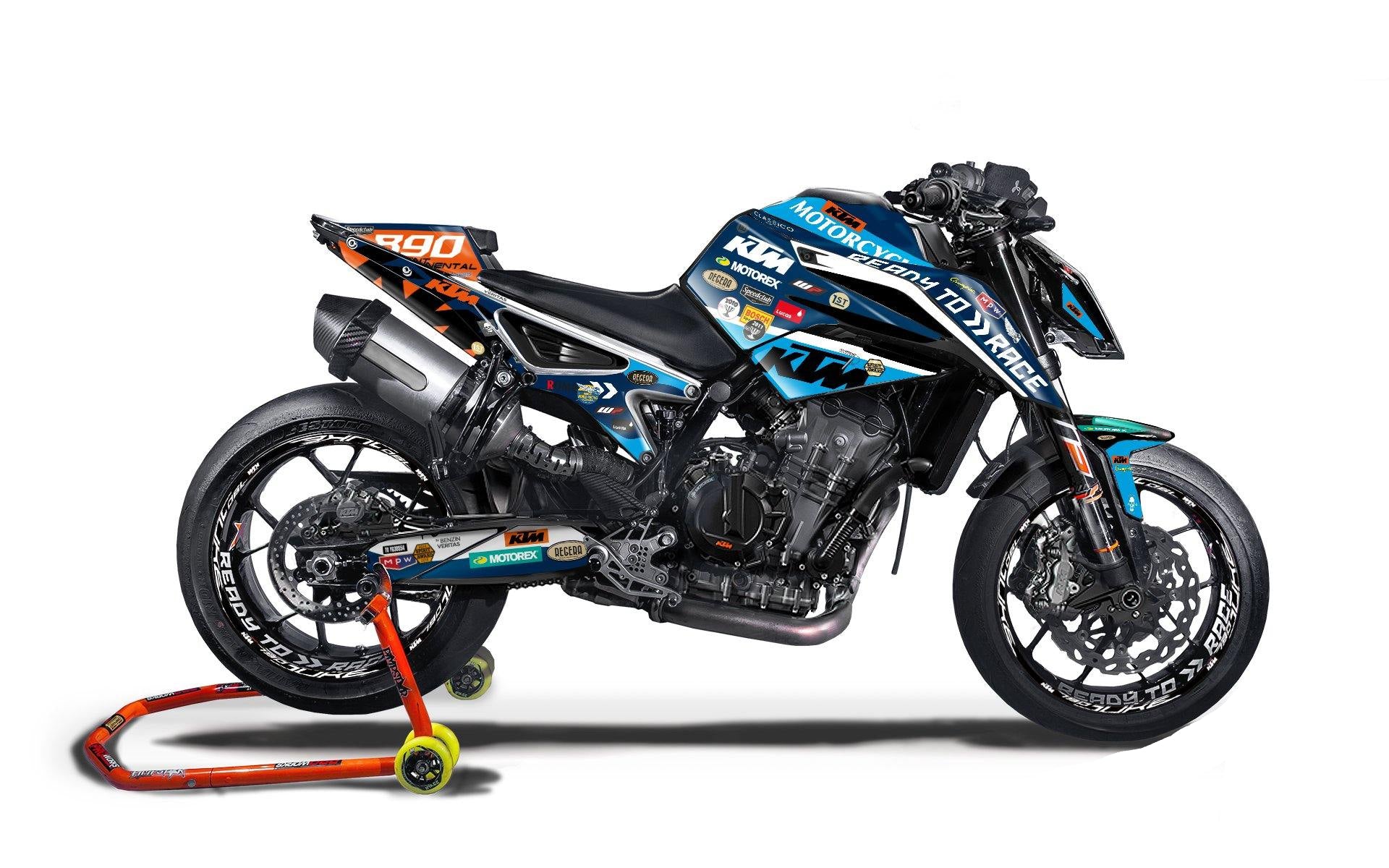 KTM 790/890 R Duke GRAPHIC KIT - "Regera" (Blue) - MotoProWorks | Decals and Bike Graphic kit