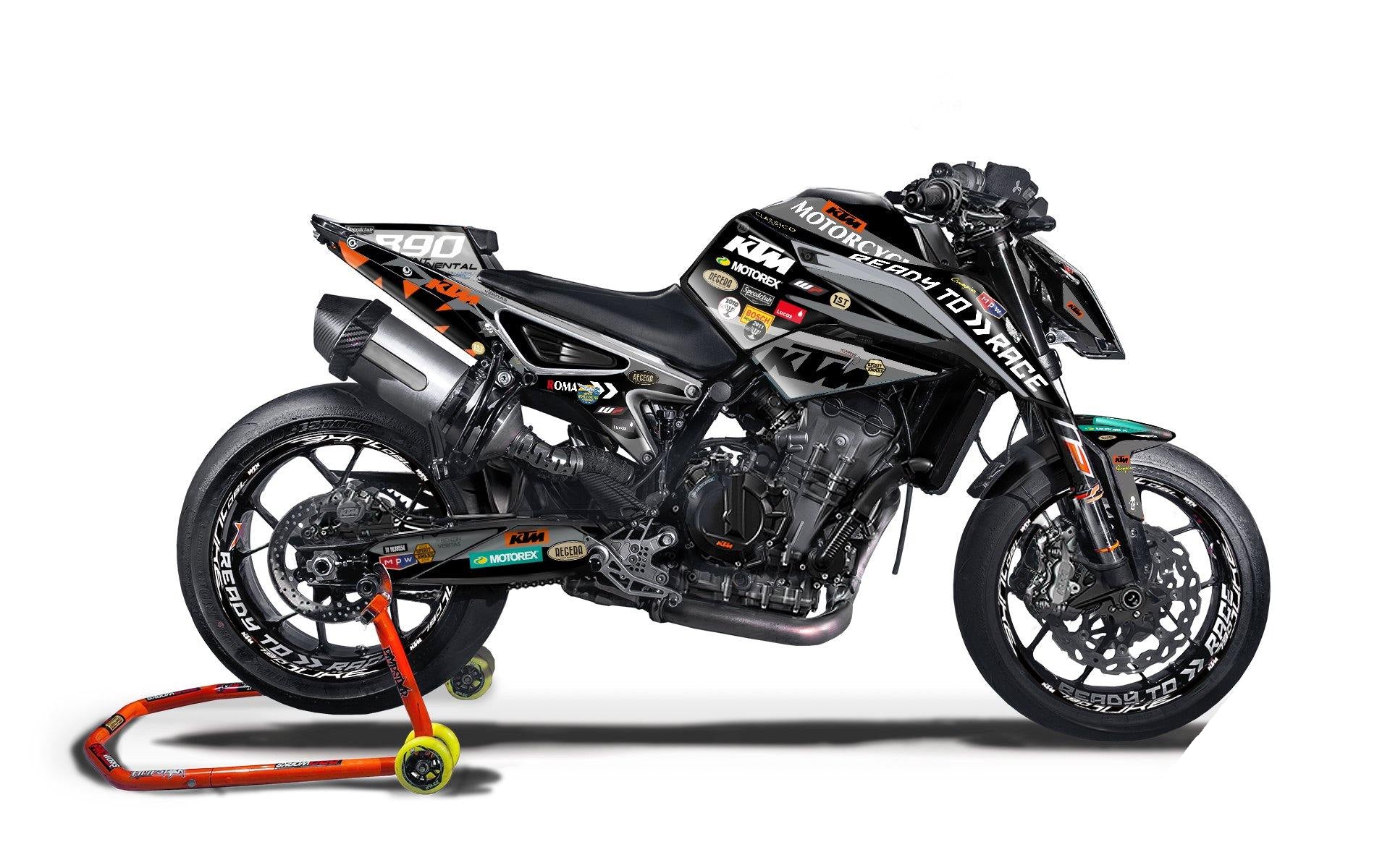 KTM 790/890 R Duke GRAPHIC KIT - "Regera" (Grey) - MotoProWorks | Decals and Bike Graphic kit