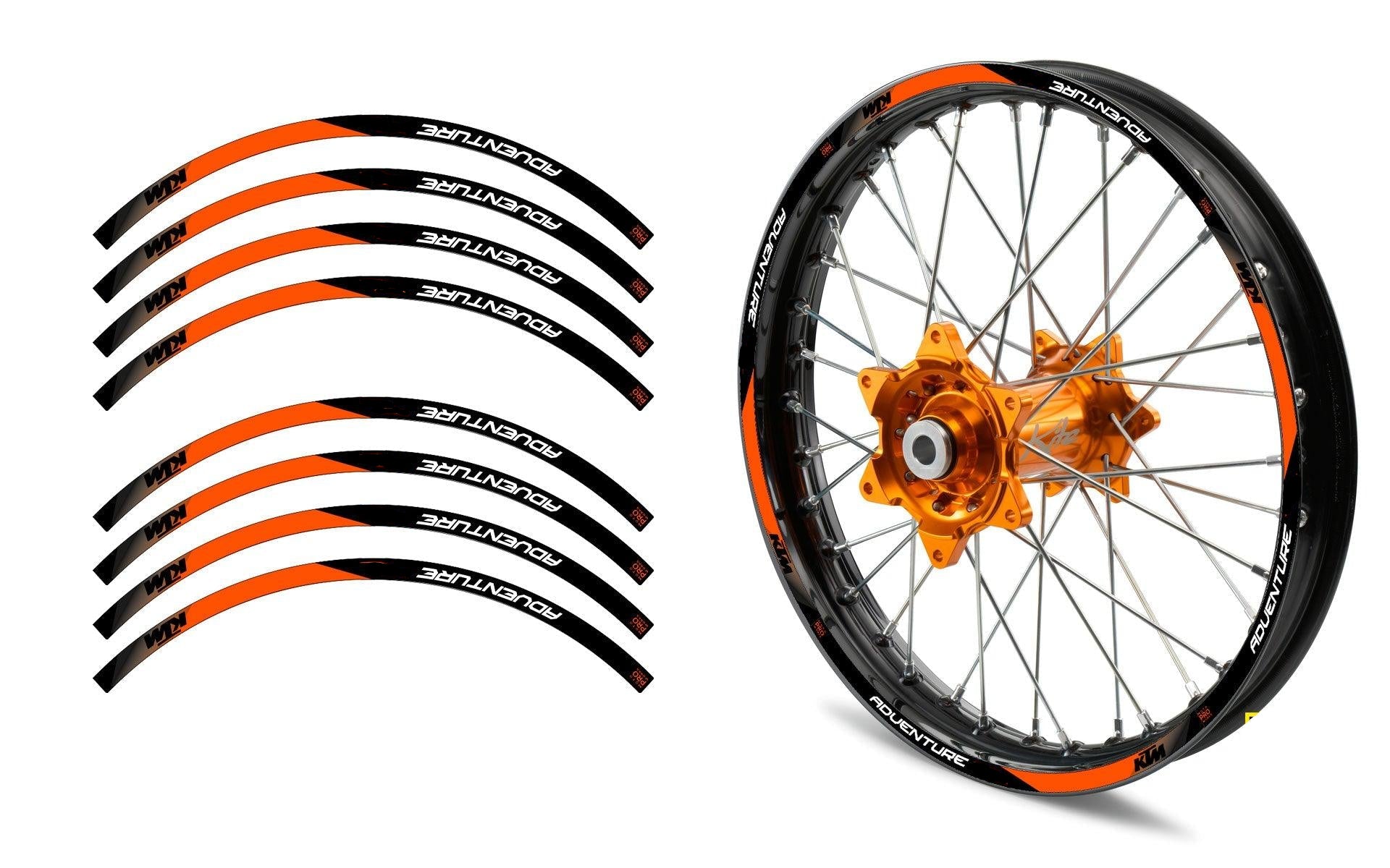 Rim Stripes - "SUPER ADVENTURE" KTM (orange) - MotoProWorks | Decals and Bike Graphic kit