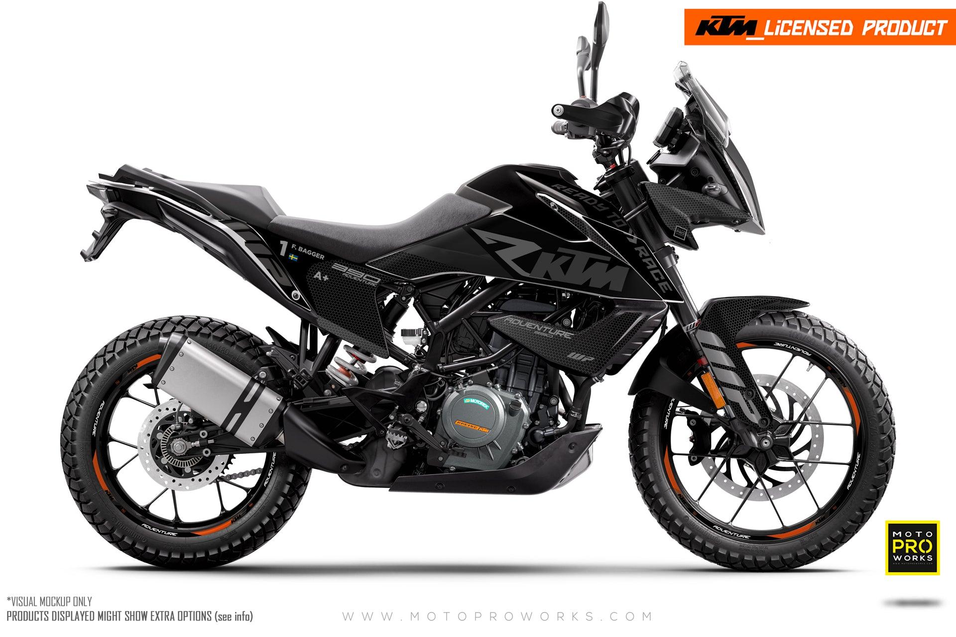 KTM 390 Adventure GRAPHICS - "RR-Tech" (Black) - MotoProWorks