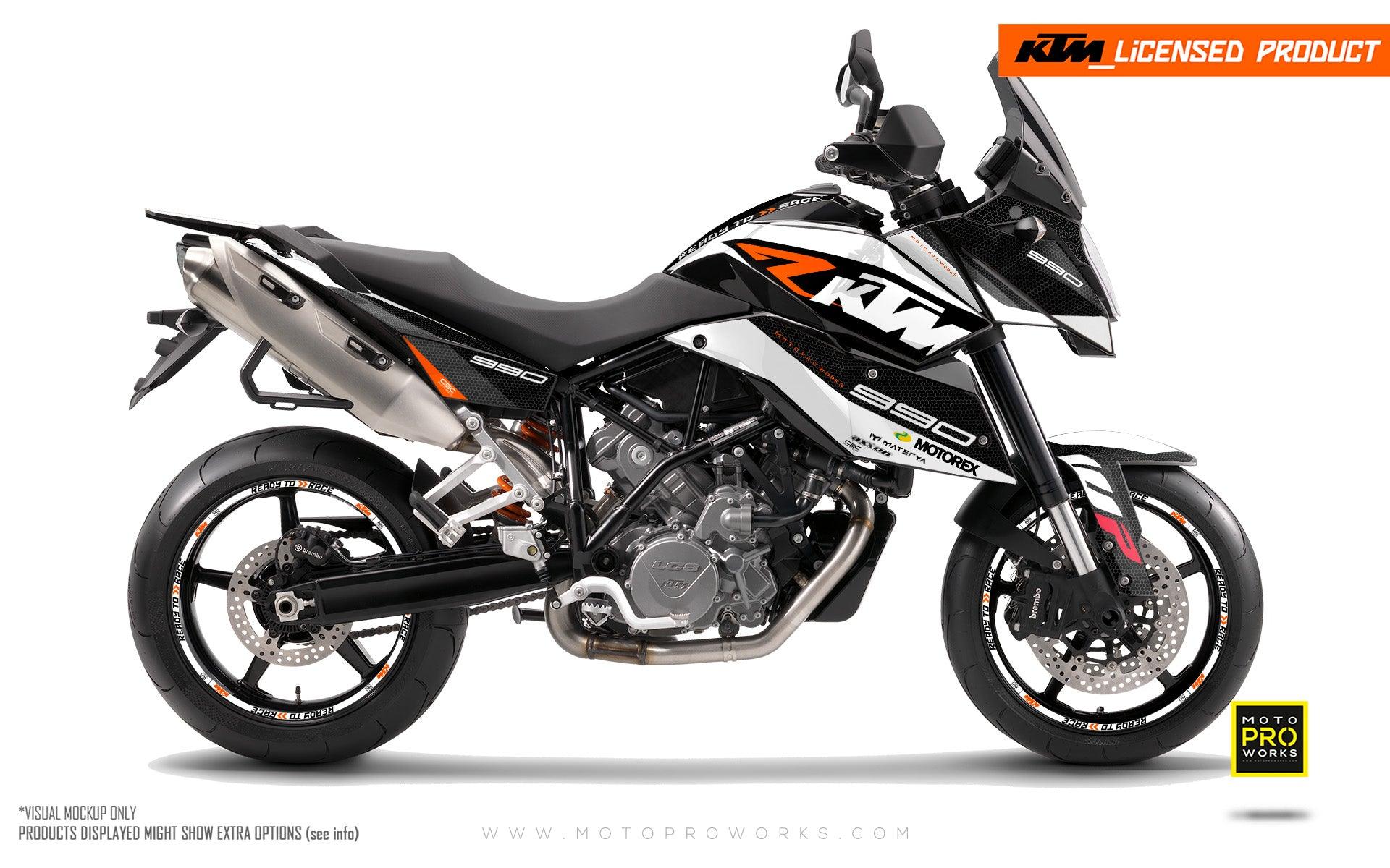 KTM 990 SMT GRAPHICS - "RR-Tech" (White) - MotoProWorks