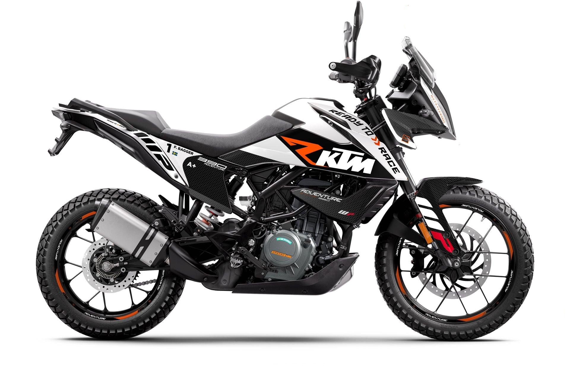 KTM 390 Adventure GRAPHICS - "RR-Tech" (White) - MotoProWorks