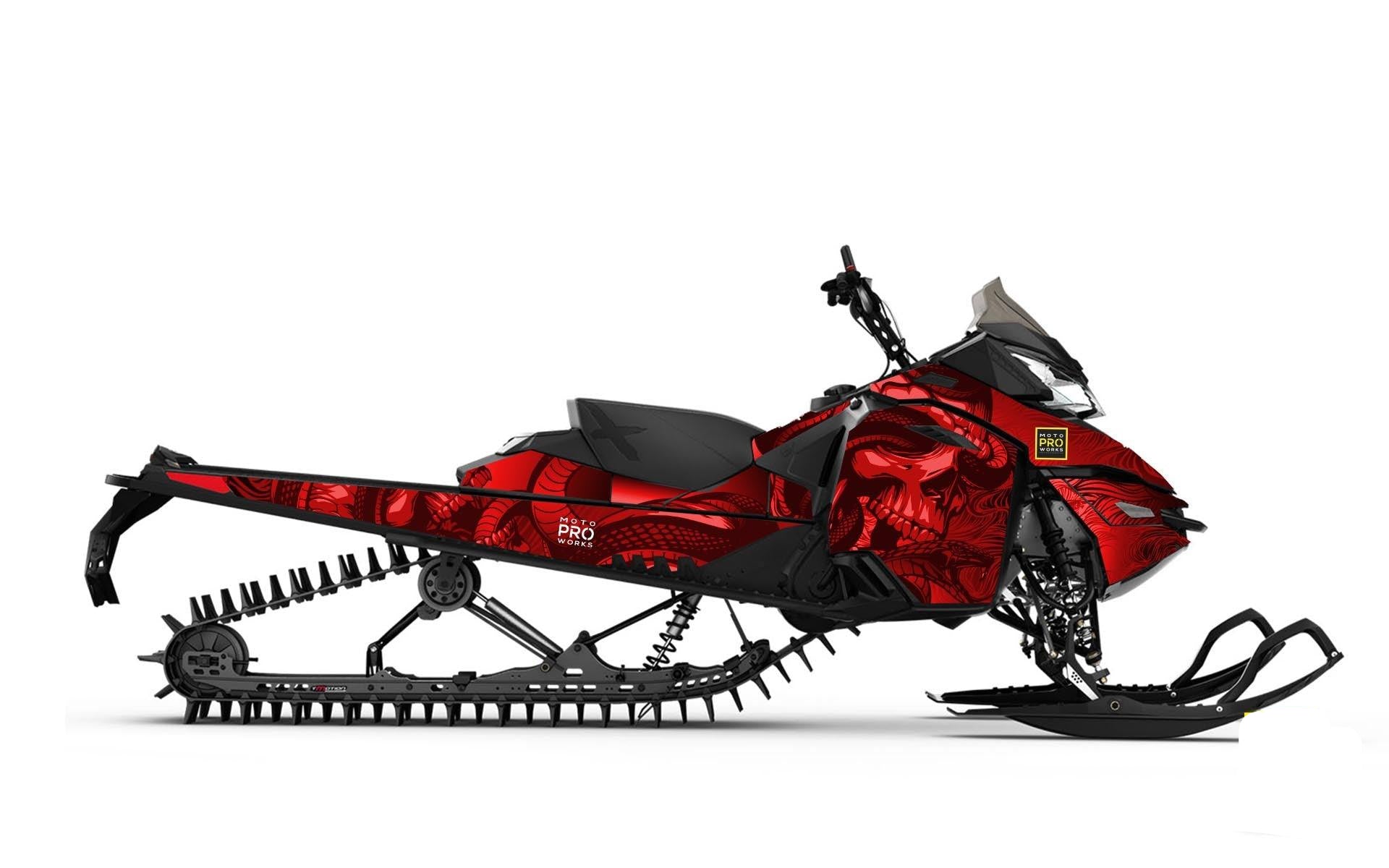 Ski-Doo Graphics - "Ssskully" (red) - MotoProWorks | Decals and Bike Graphic kit