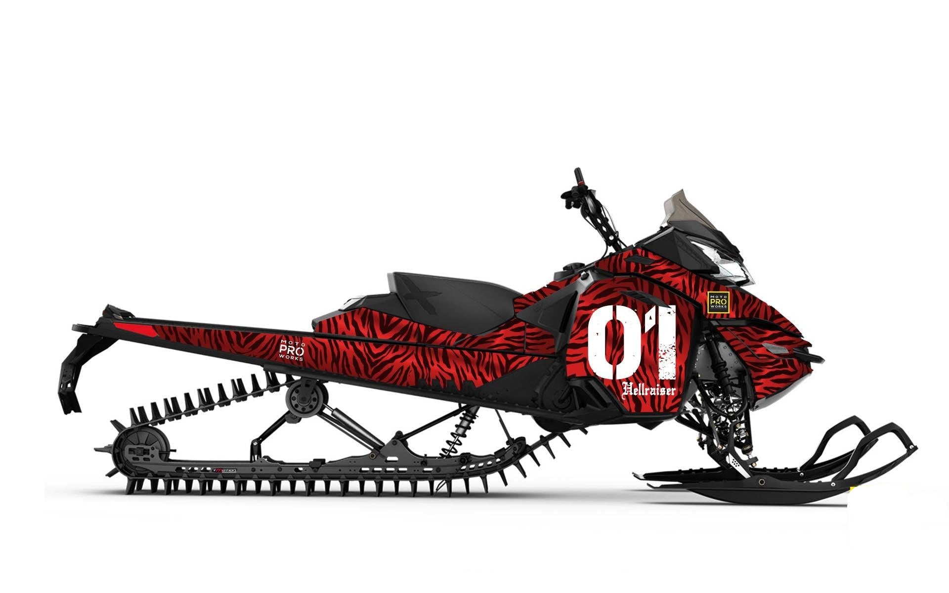 Ski-Doo Graphics - "Stripey" (solid red) - MotoProWorks | Decals and Bike Graphic kit