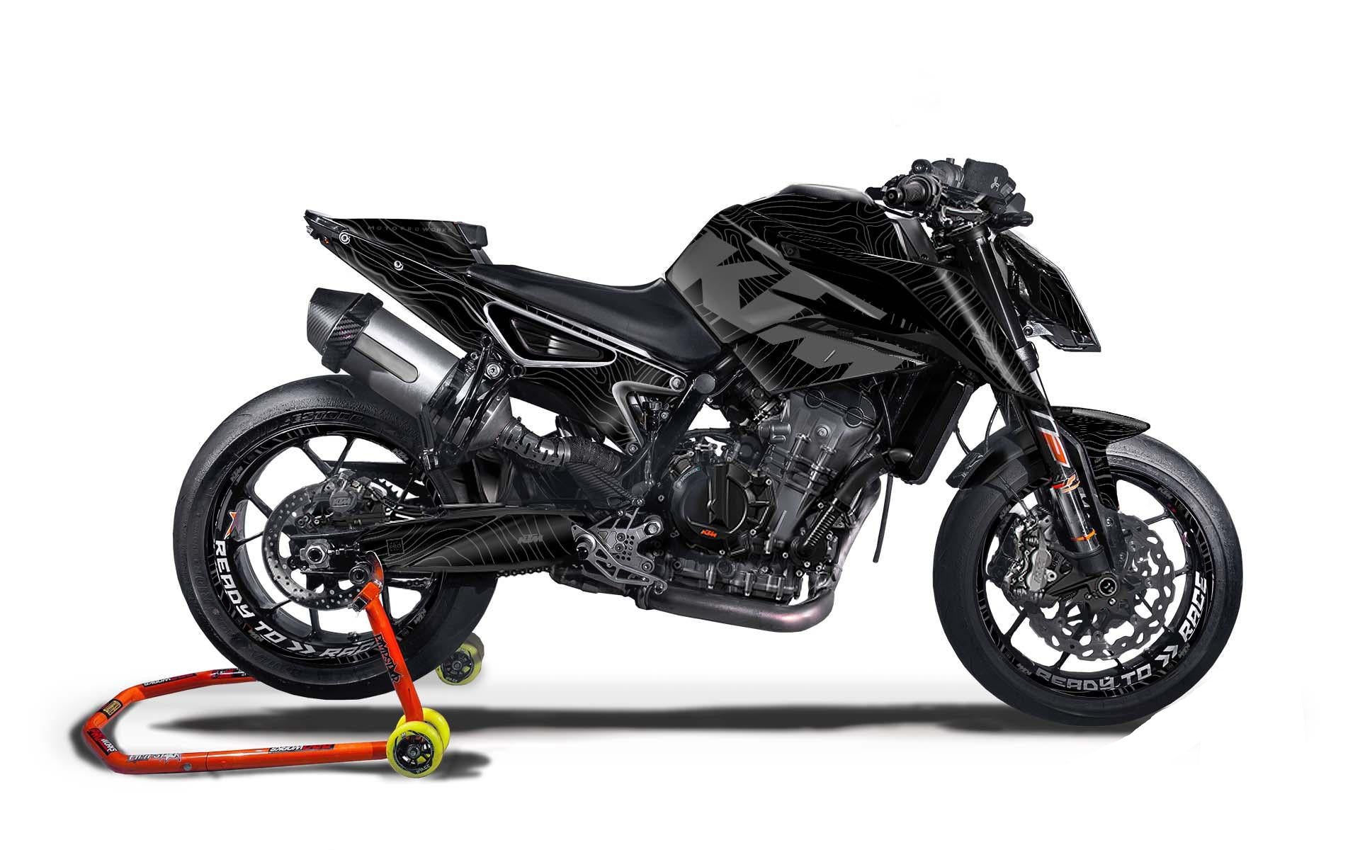 KTM 790/890 Duke GRAPHICS - "Topography" (Black) - MotoProWorks
