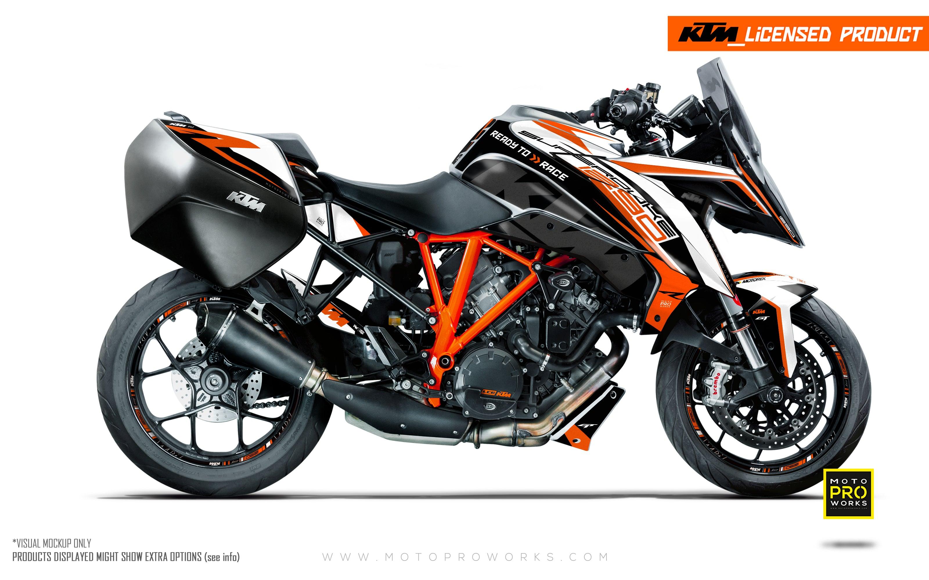 KTM 1290 Super Duke GT GRAPHICS - "Torque" (White/Black/Orange) - MotoProWorks