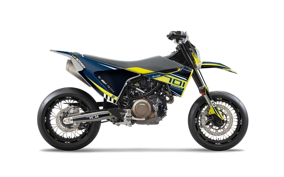 Husqvarna 701 GRAPHICS - "Vortex" (Blue/Yellow) - MotoProWorks