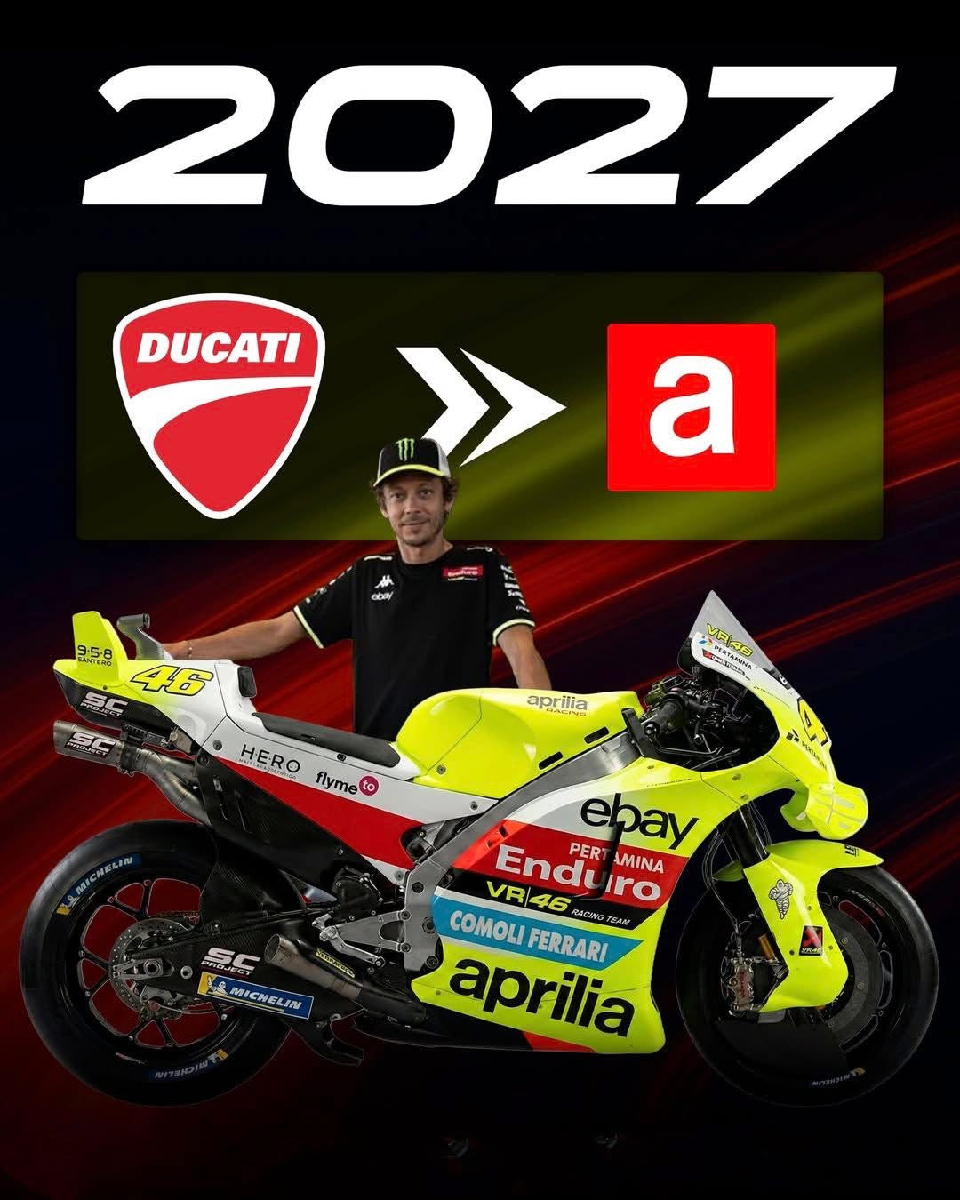 El amarillo fosforito y chillón de las nuevas Ducati del VR46 de Rossi