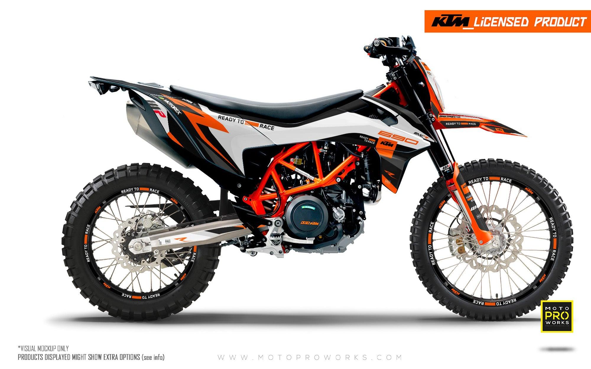 KTM GRAPHICS - 690 SMC-R "Torque Reloaded" (White/Black/Orange) - MotoProWorks