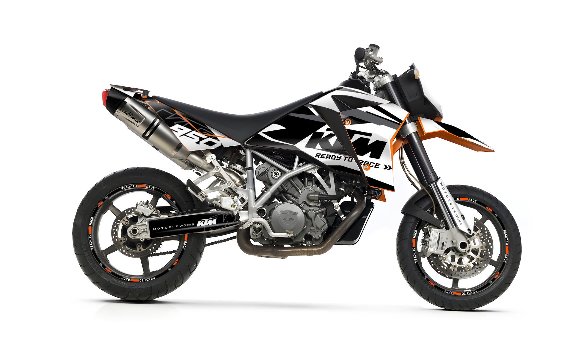 KTM 950 SM GRAPHICS - "Abstrakt" (Black/White)