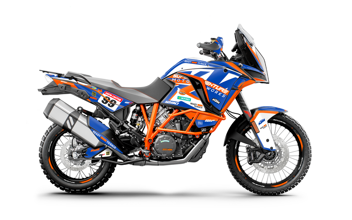 KTM 1290 Super Adventure GRAPHICS - "Atlantic" (White/Blue/Orange)