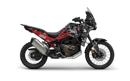 Honda Africa Twin Graphics - "Flake" (Black/Red)