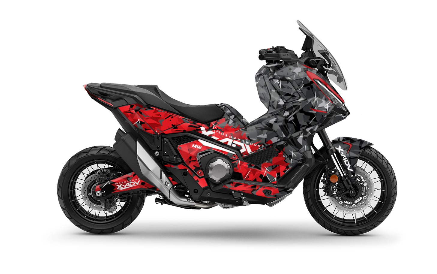 Kits Déco Honda X-ADV - "Flake" (Noir/Rouge)