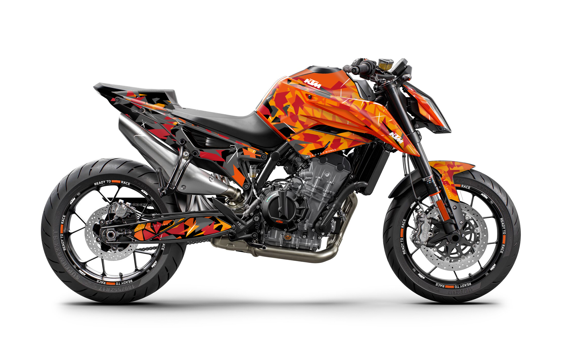 KTM 790/890 Duke GRAPHICS - "Flake" (Orange/Black)