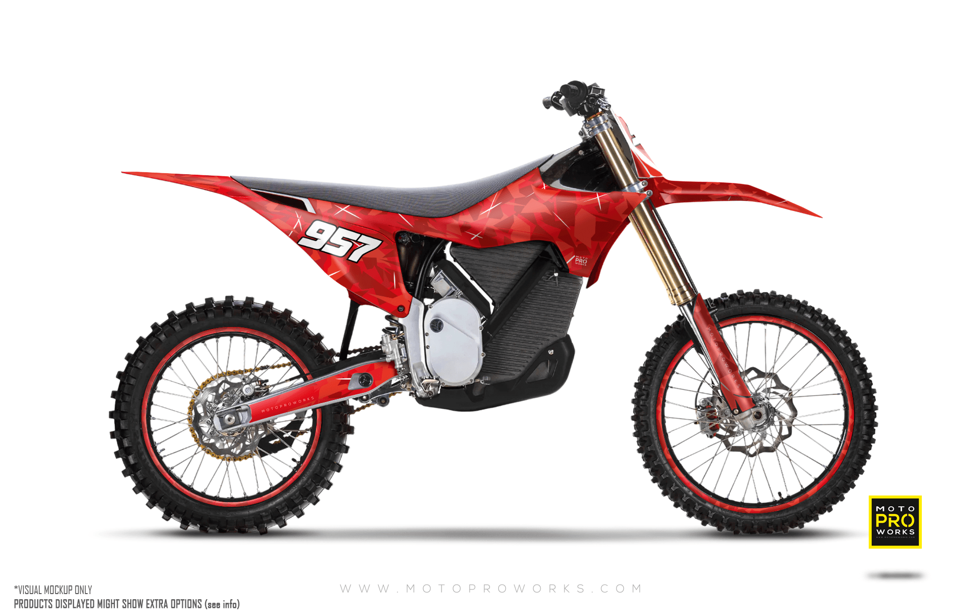 Custom Honda Dirt Bike Striker Series Red White Black Graphics - MotoPro  Graphics