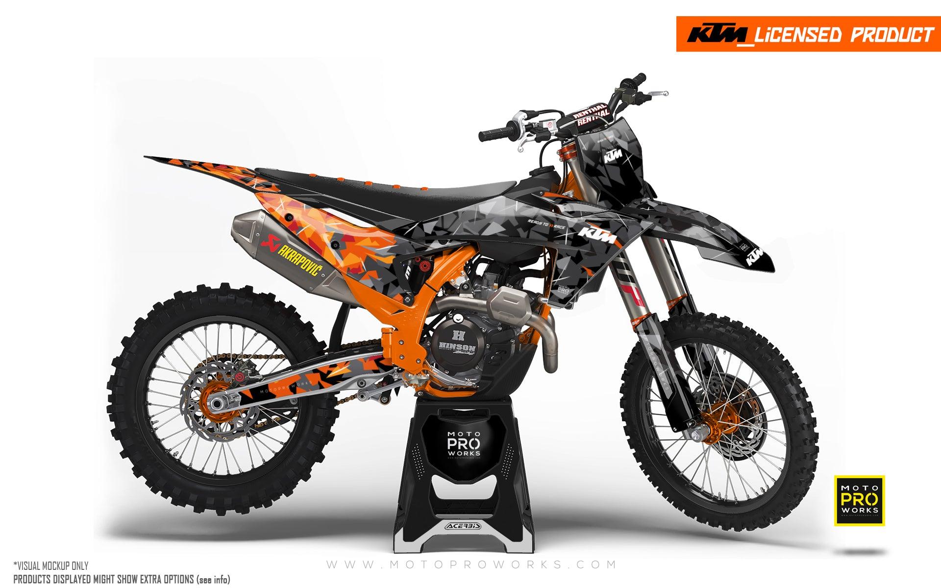 KTM GRAPHICS - EXC/SX / 450 SMR 2023-2024 "Flake" (Black/Orange) - MotoProWorks