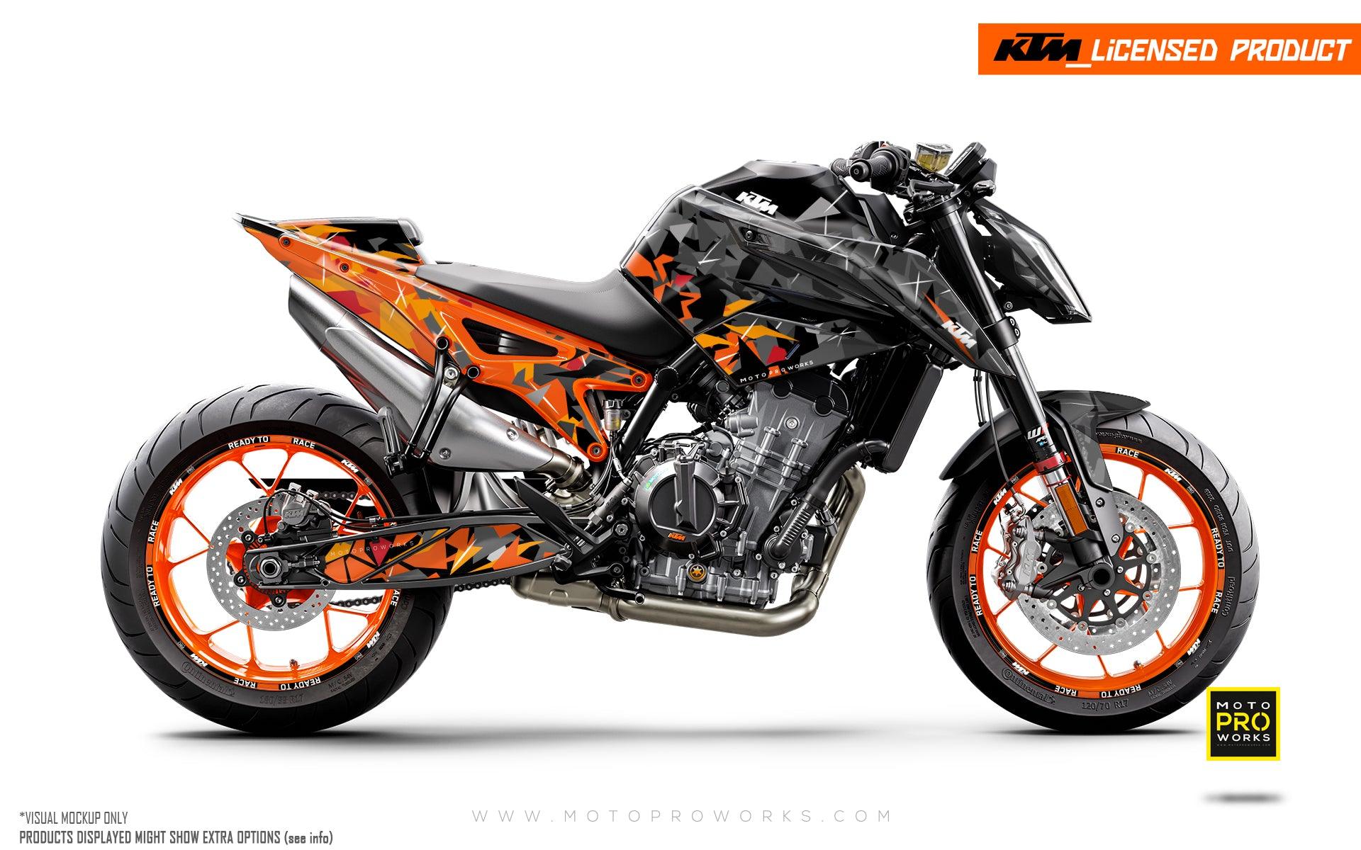 KTM 790/890 Duke GRAPHICS - "Flake" (Black/Orange) - MotoProWorks