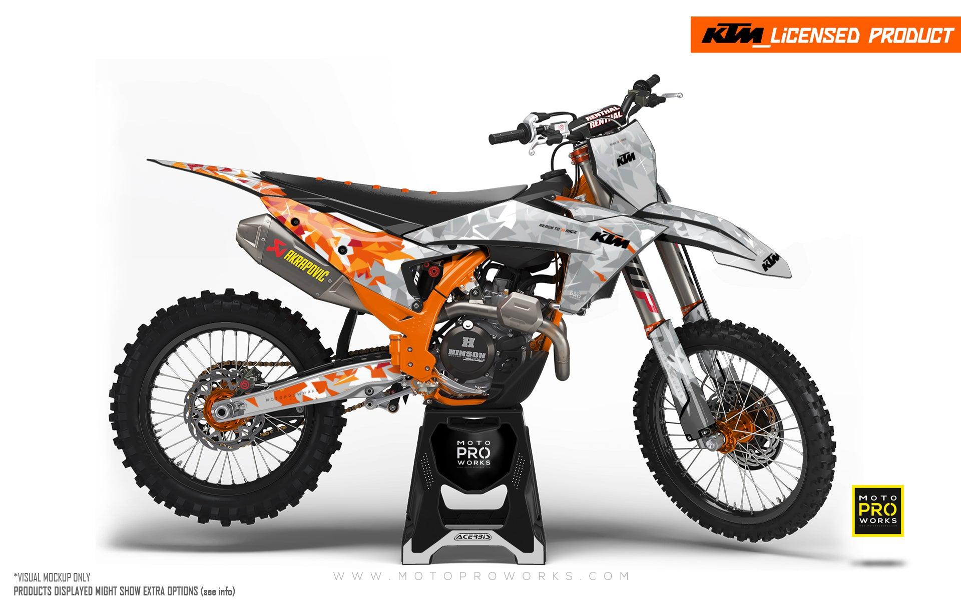 KTM GRAPHICS - EXC/SX / 450 SMR 2023-2024 "Flake" (Orange/Grey) - MotoProWorks