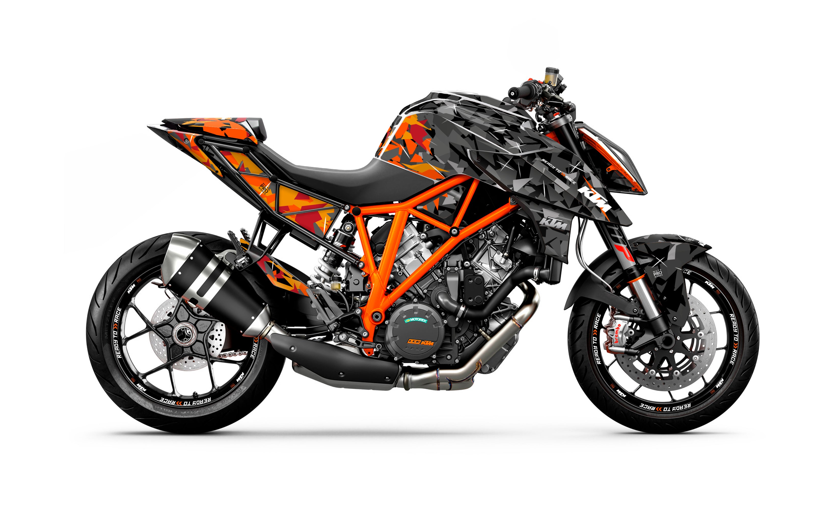 KTM 1290 Super Duke R 2014-2019 GRAPHICS - "Flake" (Black/Orange)