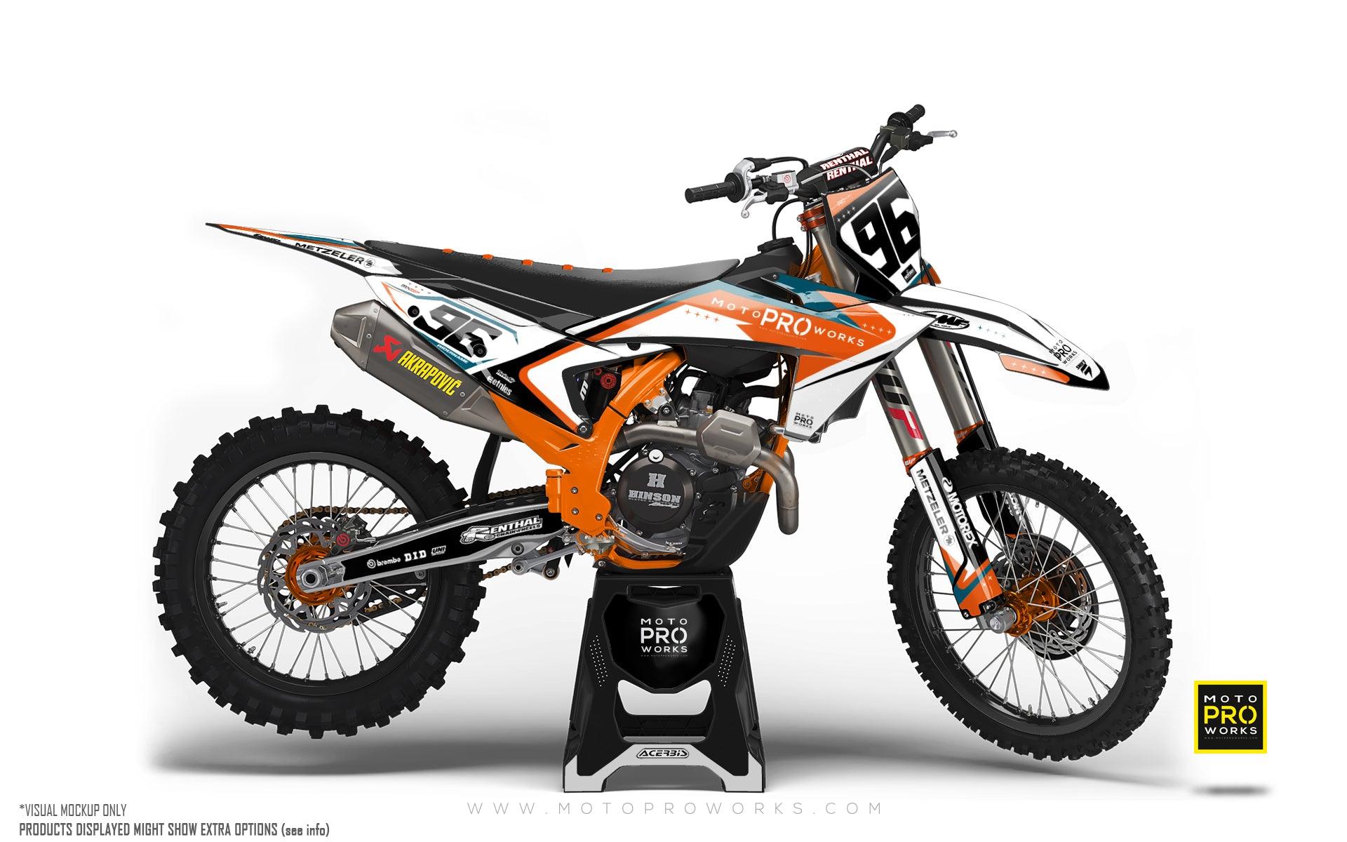 KTM GRAPHICS - EXC/SX "Runner" (White/Orange) - MotoProWorks