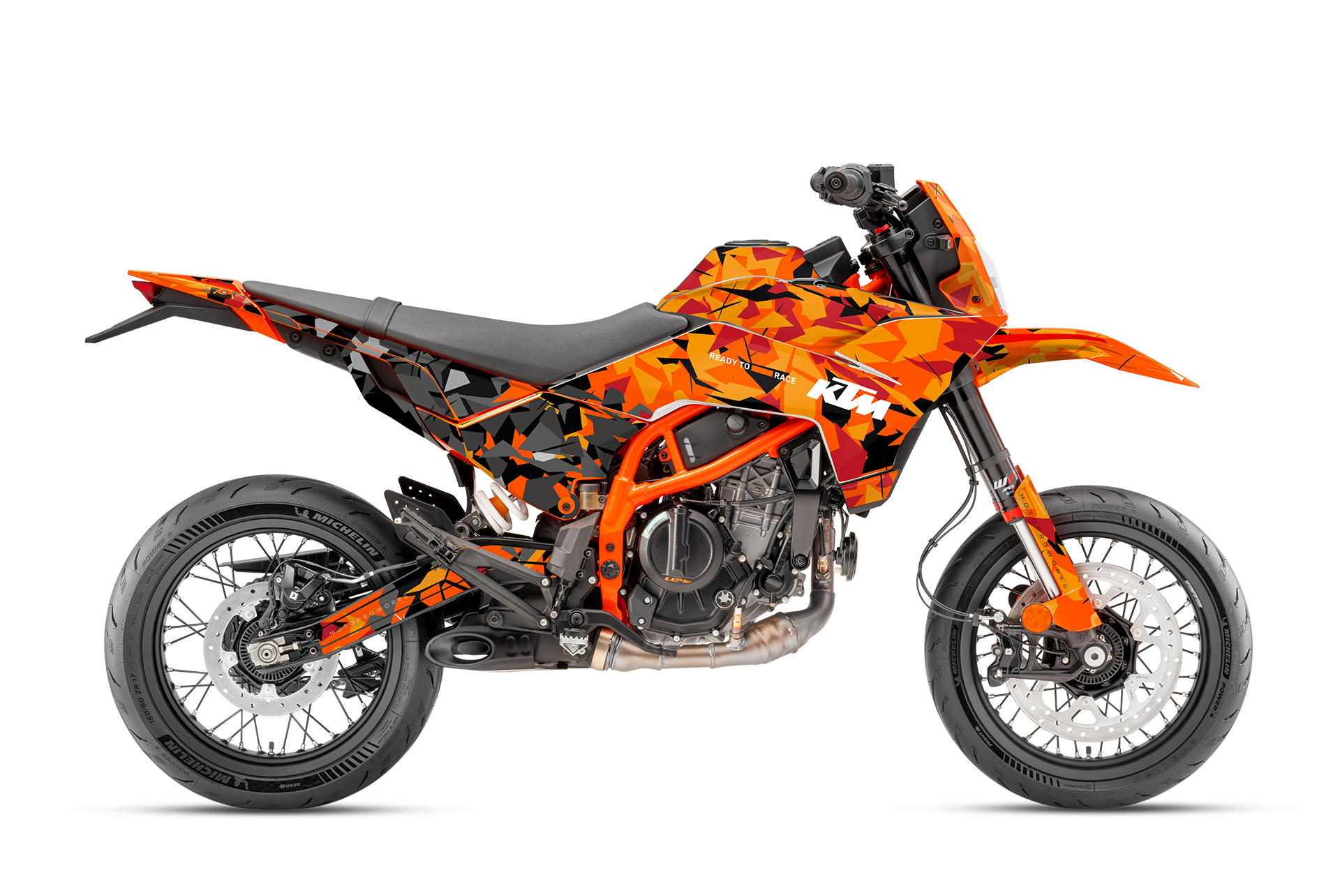 KTM 125/390 SMC-R GRAPHICS - "Flake" (Orange/Black)
