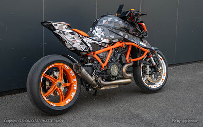 KTM 1290 Super Duke R GRAPHICS - "Flake" (Black/White)