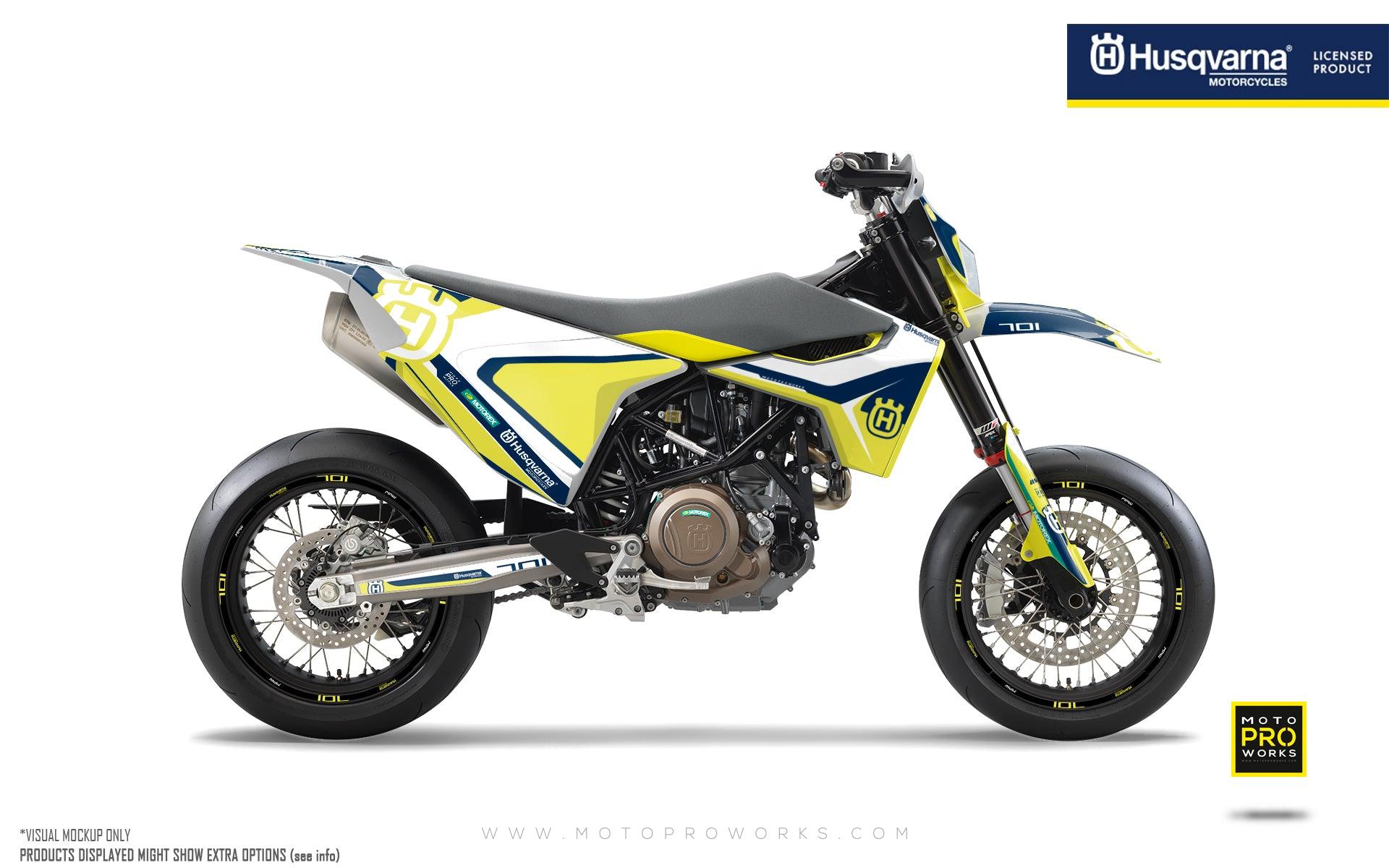 Husqvarna 701 Enduro Graphics - "Kicker" (Yellow) - MotoProWorks | Decals and Bike Graphic kits