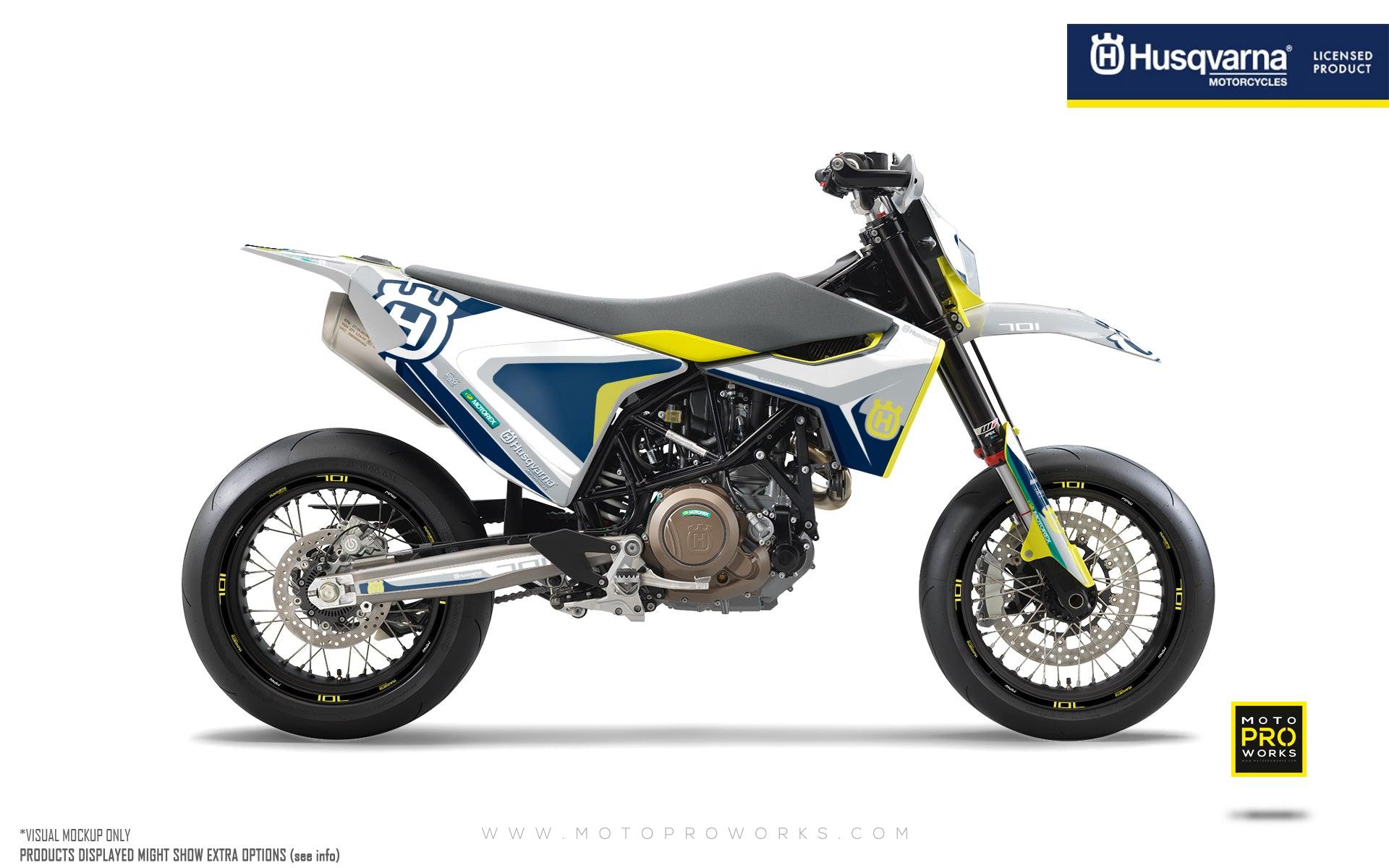 Husqvarna 701 Enduro Graphics - "Kicker" (White) - MotoProWorks | Decals and Bike Graphic kits