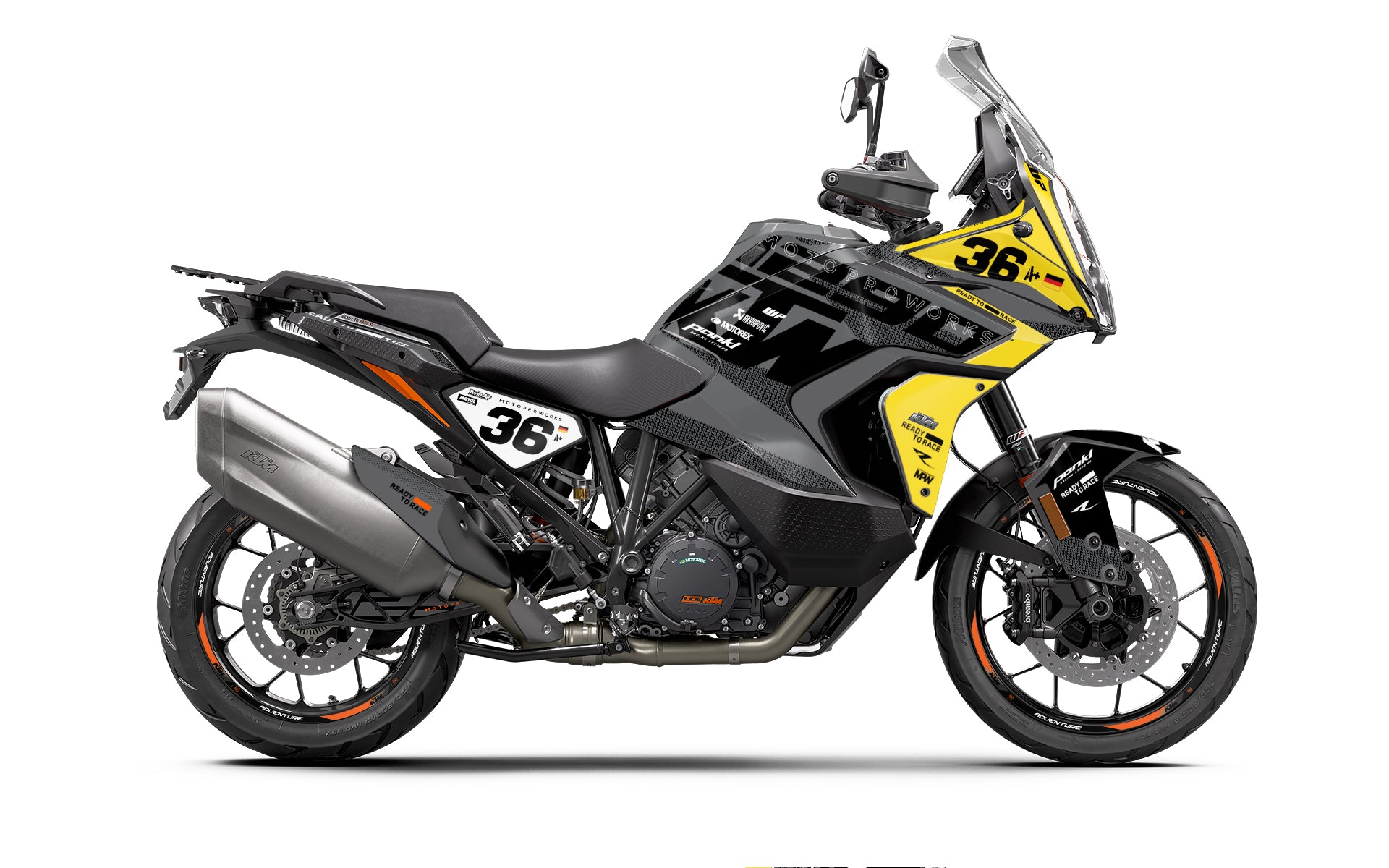 KTM 1290 Super Adventure GRAPHICS - "Frontier" (Grey/Yellow)