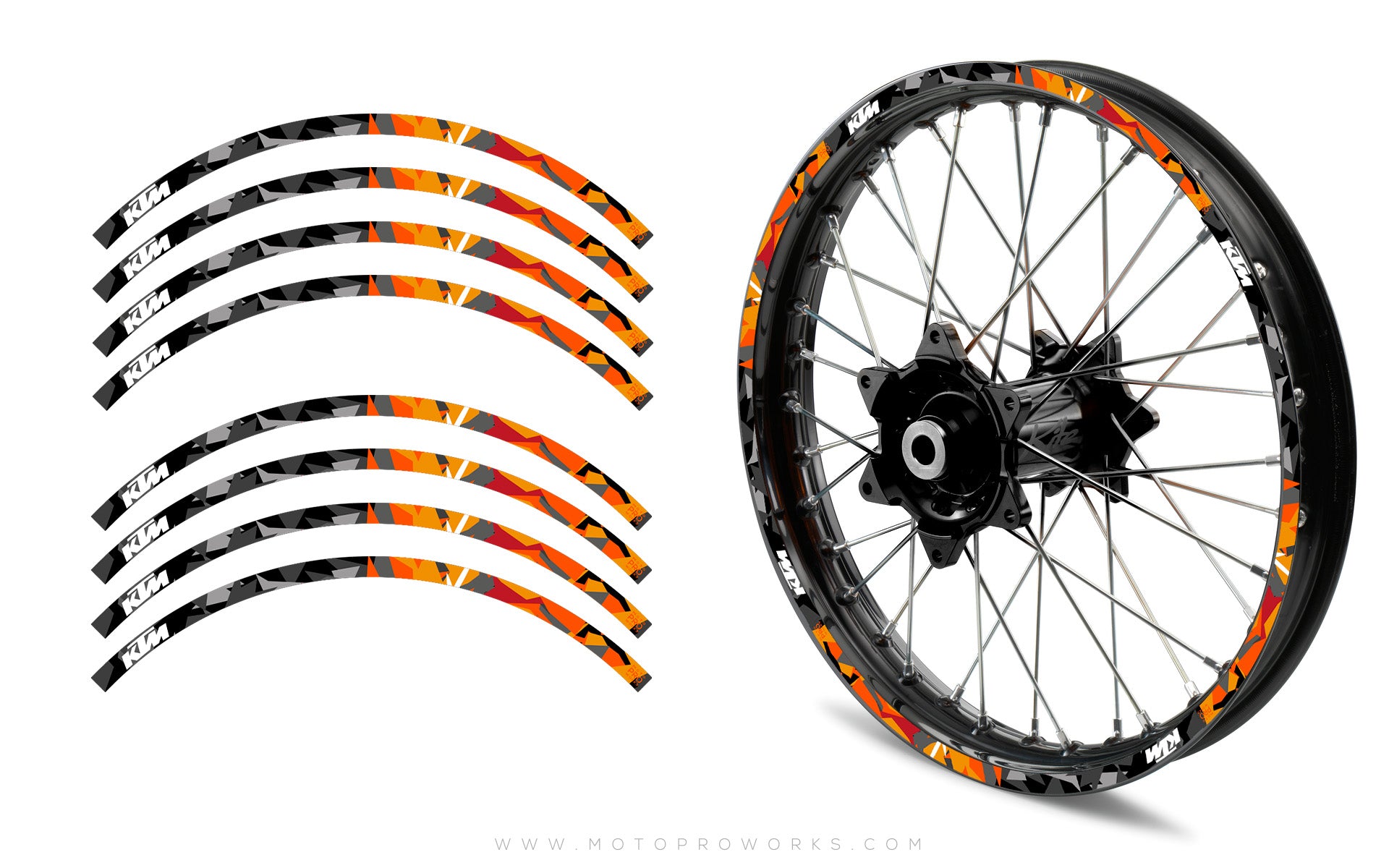 Rim Stripes - KTM "Flake" (Black/Orange)