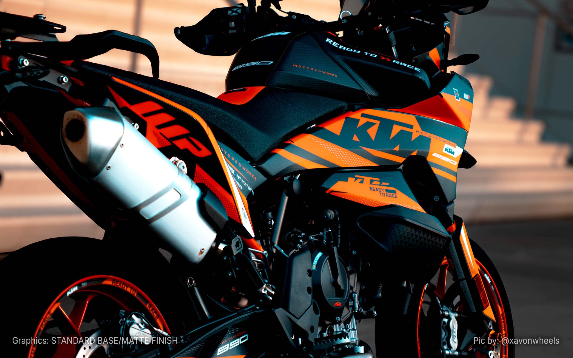 Graphics Kit for KTM 890 SMT - "Nebula" (Orange)
