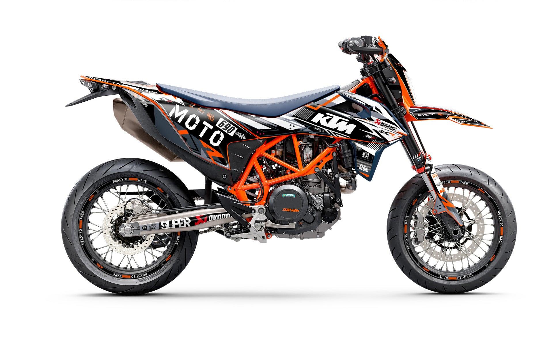 KTM 690 SMC-R GRAPHICS - "Phantom" (White) - MotoProWorks