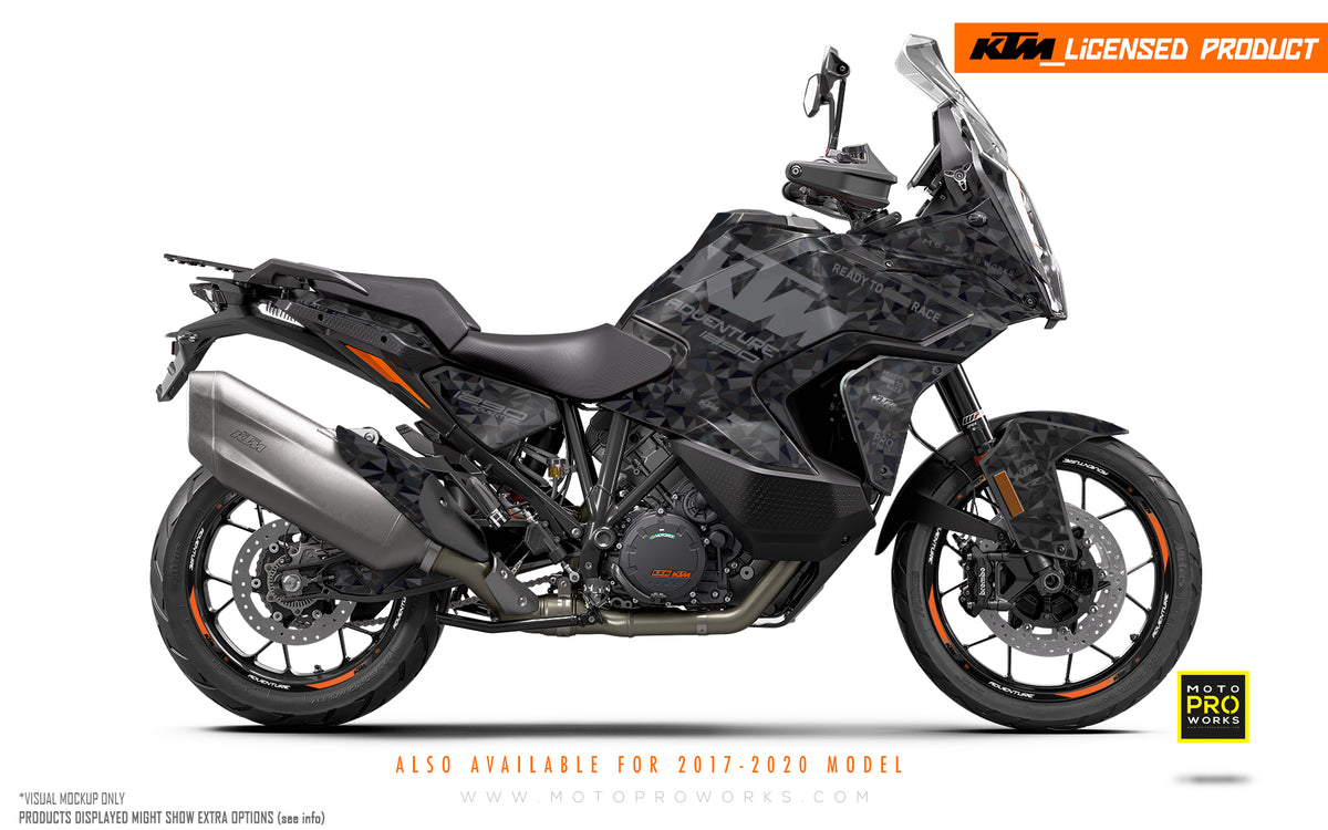 KTM 1290 Super Adventure 2021-2023 GRAPHICS - &quot;Polyatomic&quot; (Stealth)