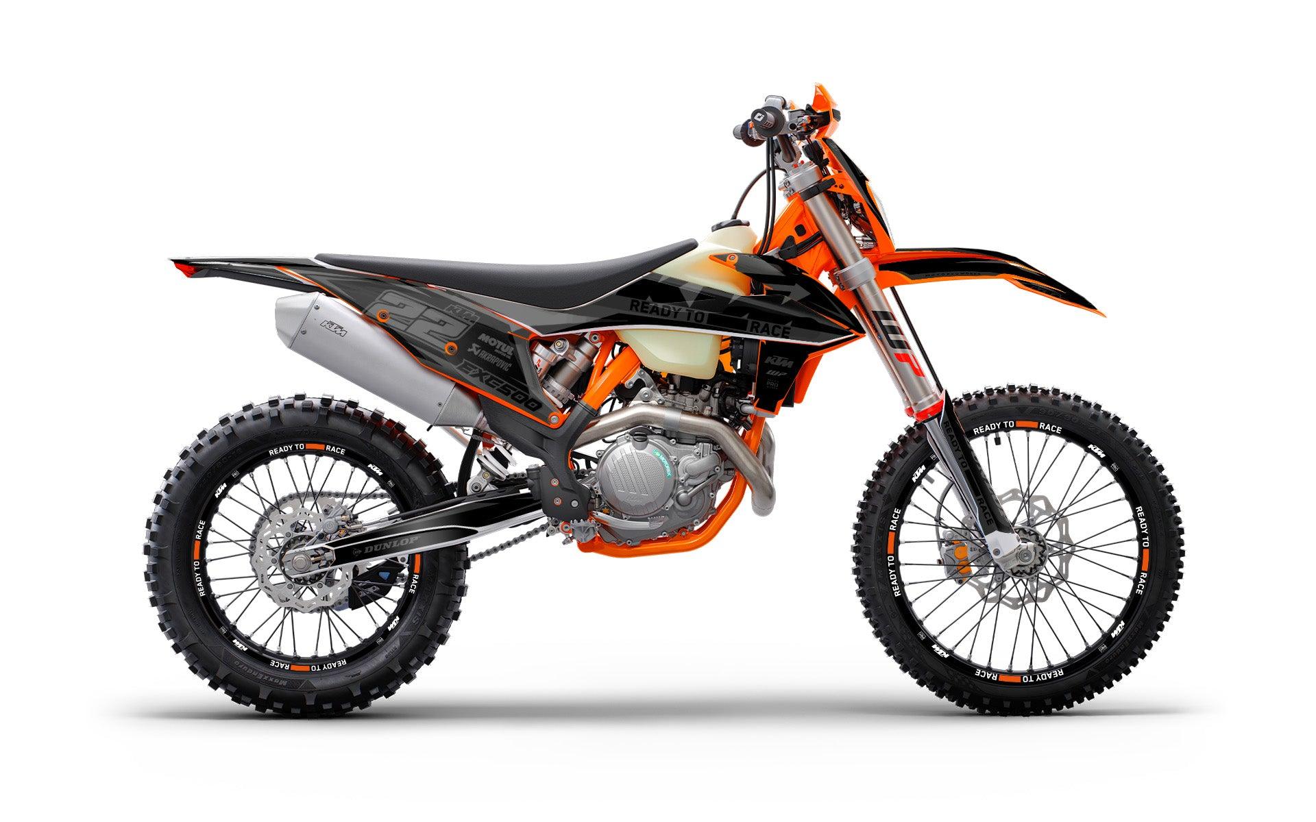 KTM EXC / EXC-F / XC / XC-F / XC-W GRAPHICS - "Quake" (Black) - MotoProWorks