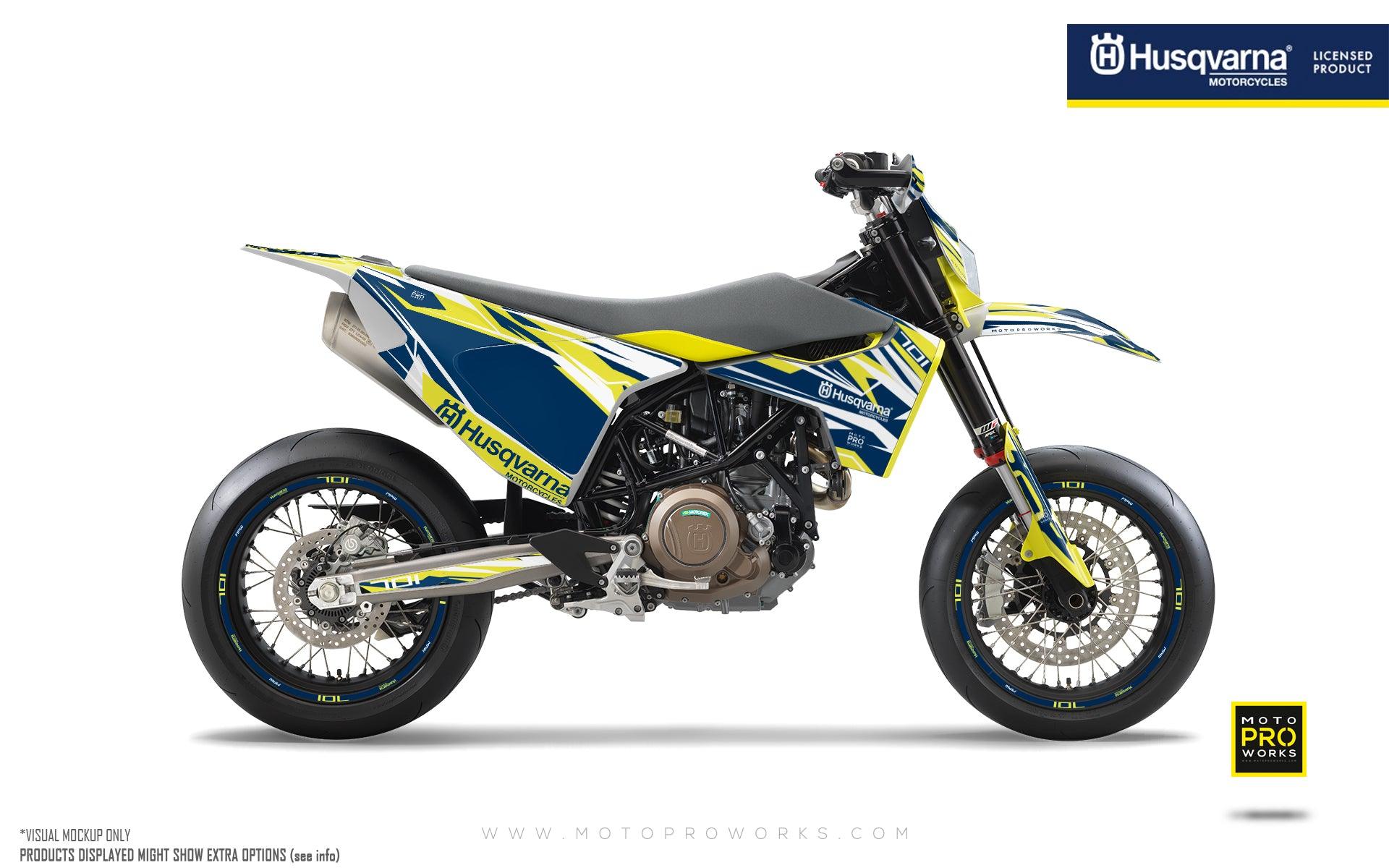 Husqvarna 701 Enduro Graphics - "Ripple" (Blue) - MotoProWorks | Decals and Bike Graphic kits