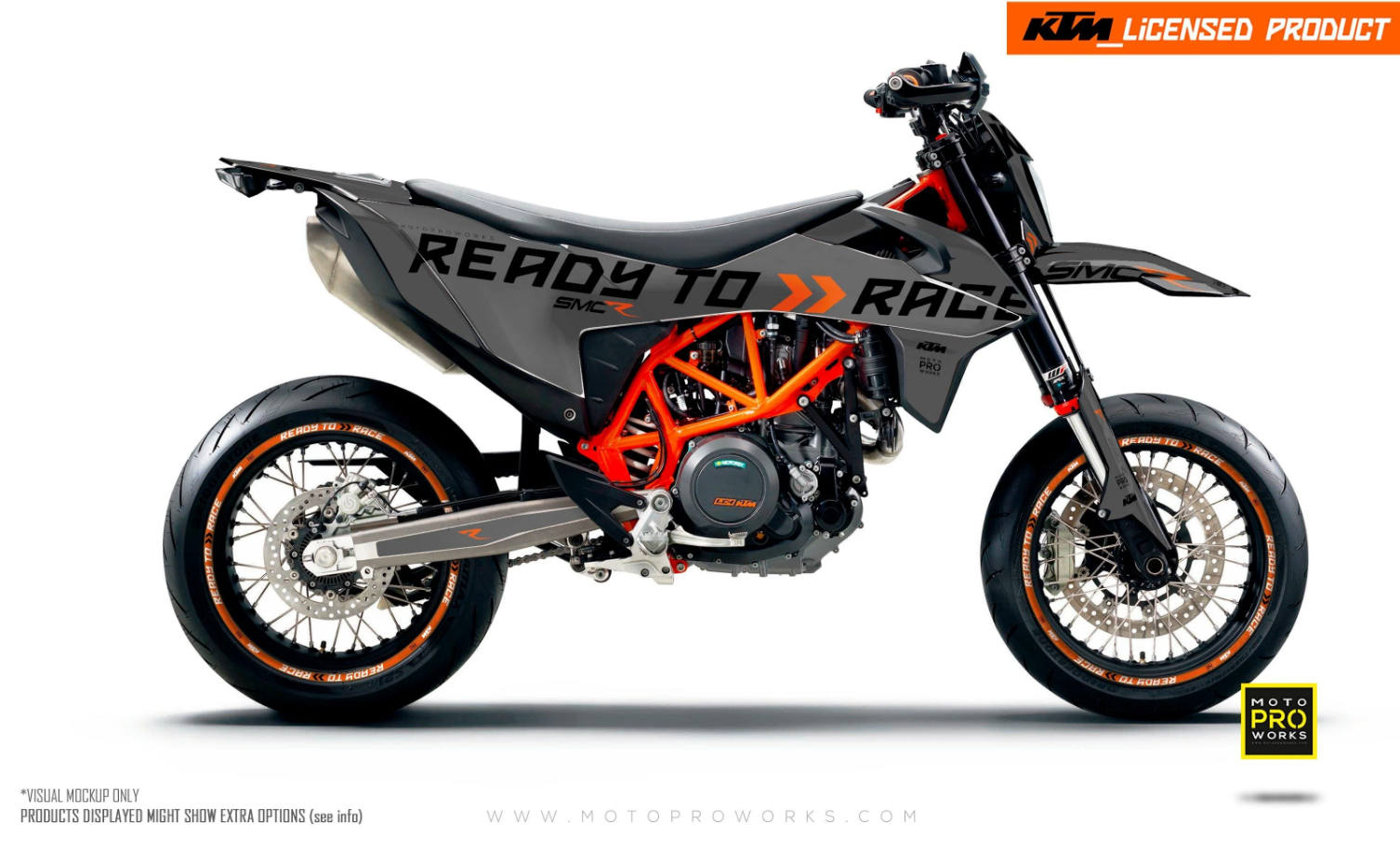 *OUTLET!* – KTM 690 SMC-R 2019-2024 GRAPHICS - "Ready2Race" (Grey) - GLOSSY - Ref 23486