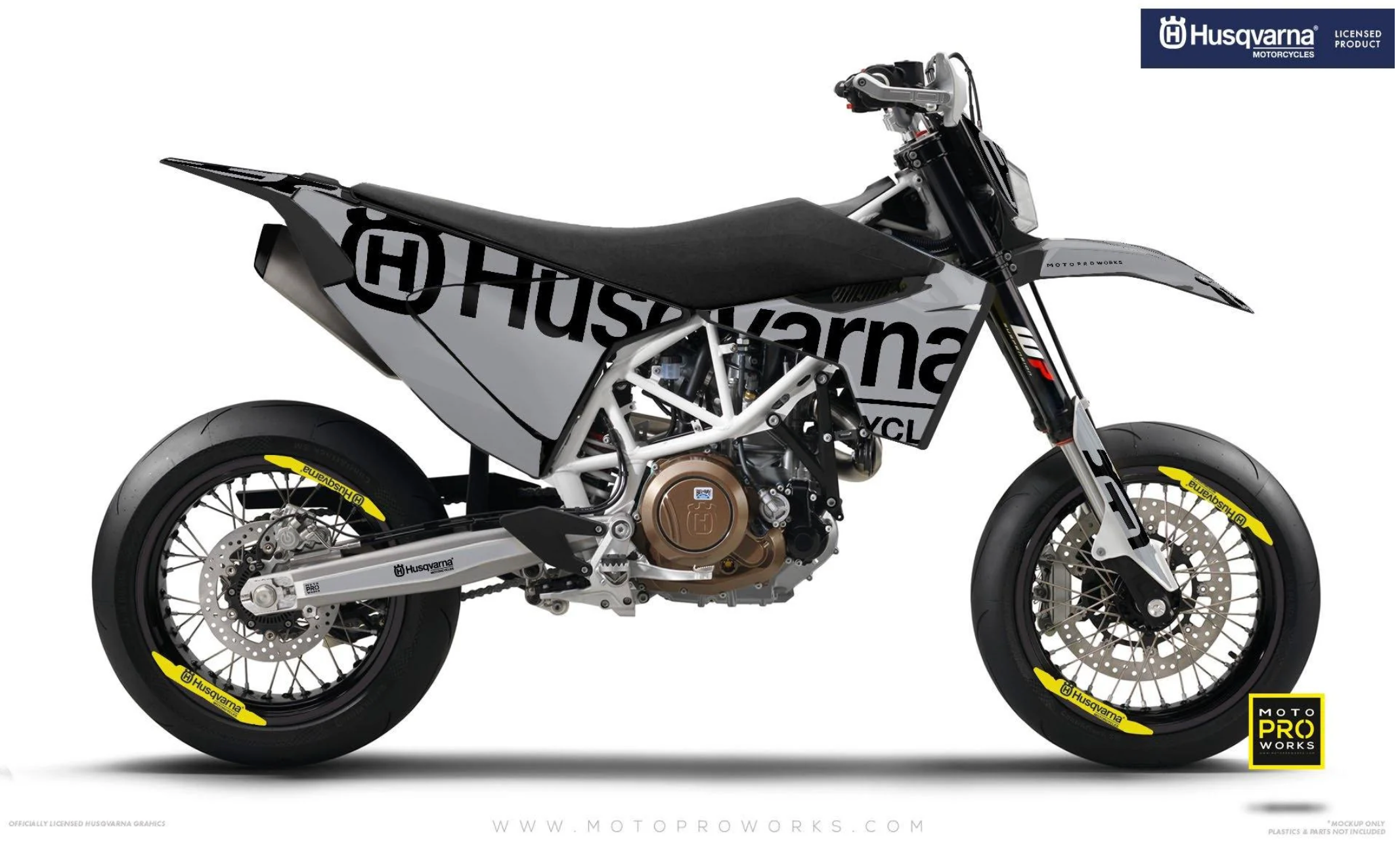 *OUTLET!* Husqvarna 701 Supermoto Kits Déco - "STATEMENT" (Gris) - BRILLANT - Réf.25803