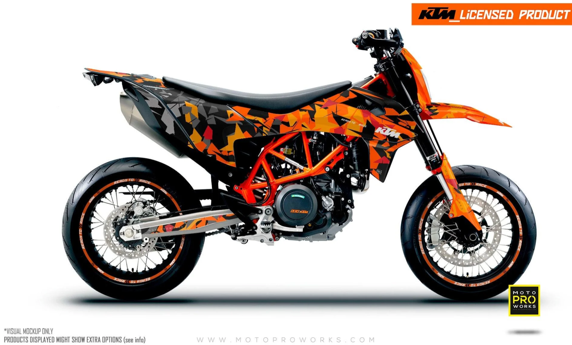*OUTLET!* KTM GRAPHICS - 690 SMC-R (2012 - 2013) "Flake" (Orange/Black) - GLOSSY - Ref.22458