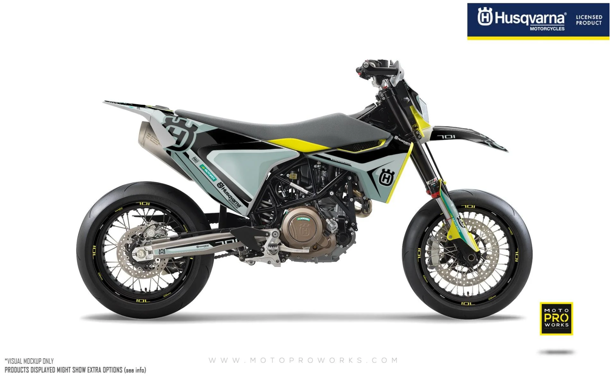 *OUTLET!* Husqvarna 701 Enduro DEKALKIT (2018 - 2024) - "Kicker" (Svart) - GLANSIG - Ref.24793