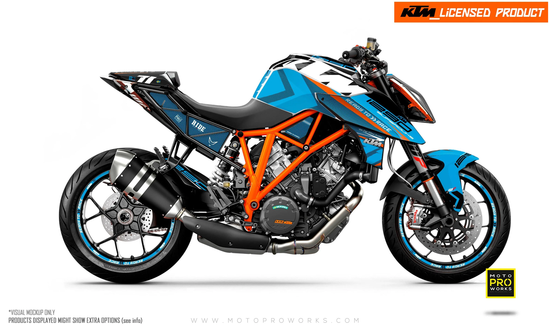 *OUTLET!* KTM 1290 Super Duke R GRAPHICS (2014-2016) - "Rasorblade" (Blue) - GLOSSY - Ref.13173