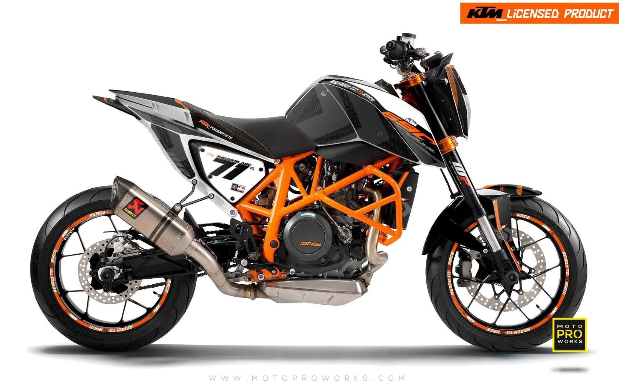 *OUTLET!* KTM 690 Duke (2016 - 2018) GRAPHICS - "Rasorblade" (Orange/Black) - Glossy - Ref.11075