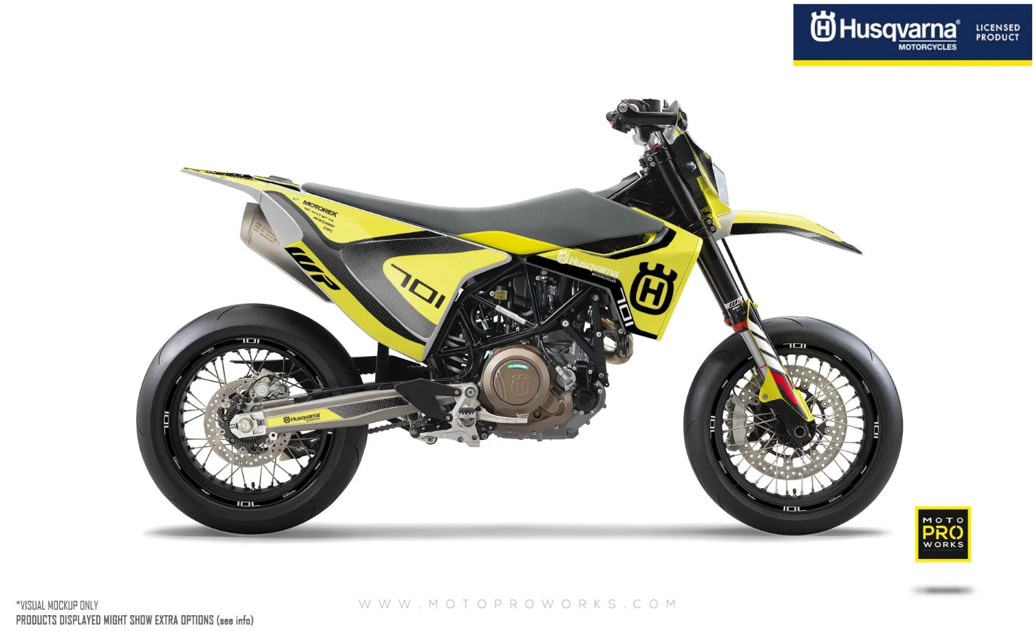 *OUTLET !* Husqvarna 701 KITS DÉCO - "RR-Tech" (Jaune) - BRILLANT - Réf.24919- BRILLANT - Réf.24919
