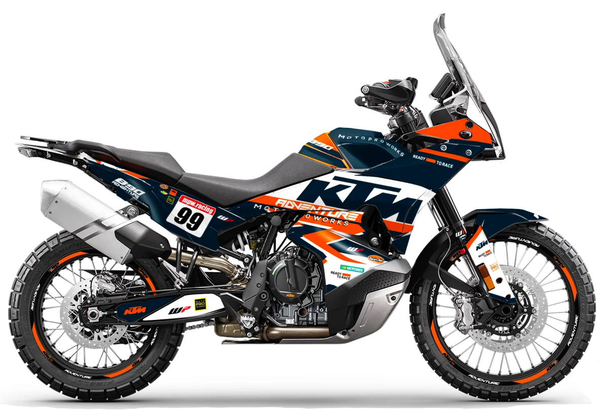 *OUTLET!* KTM 890 Adventure R 2023 GRAPHICS - "Atlantic" (Dark Blue) - GLOSSY - ref.24642