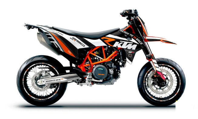 *OUTLET!* KTM  690 SMC-R 2014-2018 GRAFICHE - "RR-Tech" (Bianco)- LUCIDO - Rif.25501