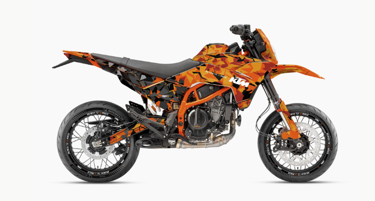 *OUTLET!*  KTM 125 / 390 SMC-R  GRAPHICS - "Flake" (Orange/Black) 2025-2026 - MATT- Ref.34374